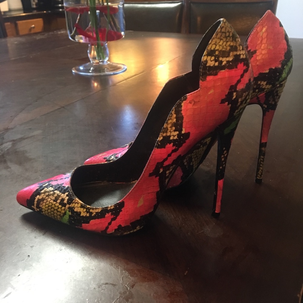 Snake-Print Heels
